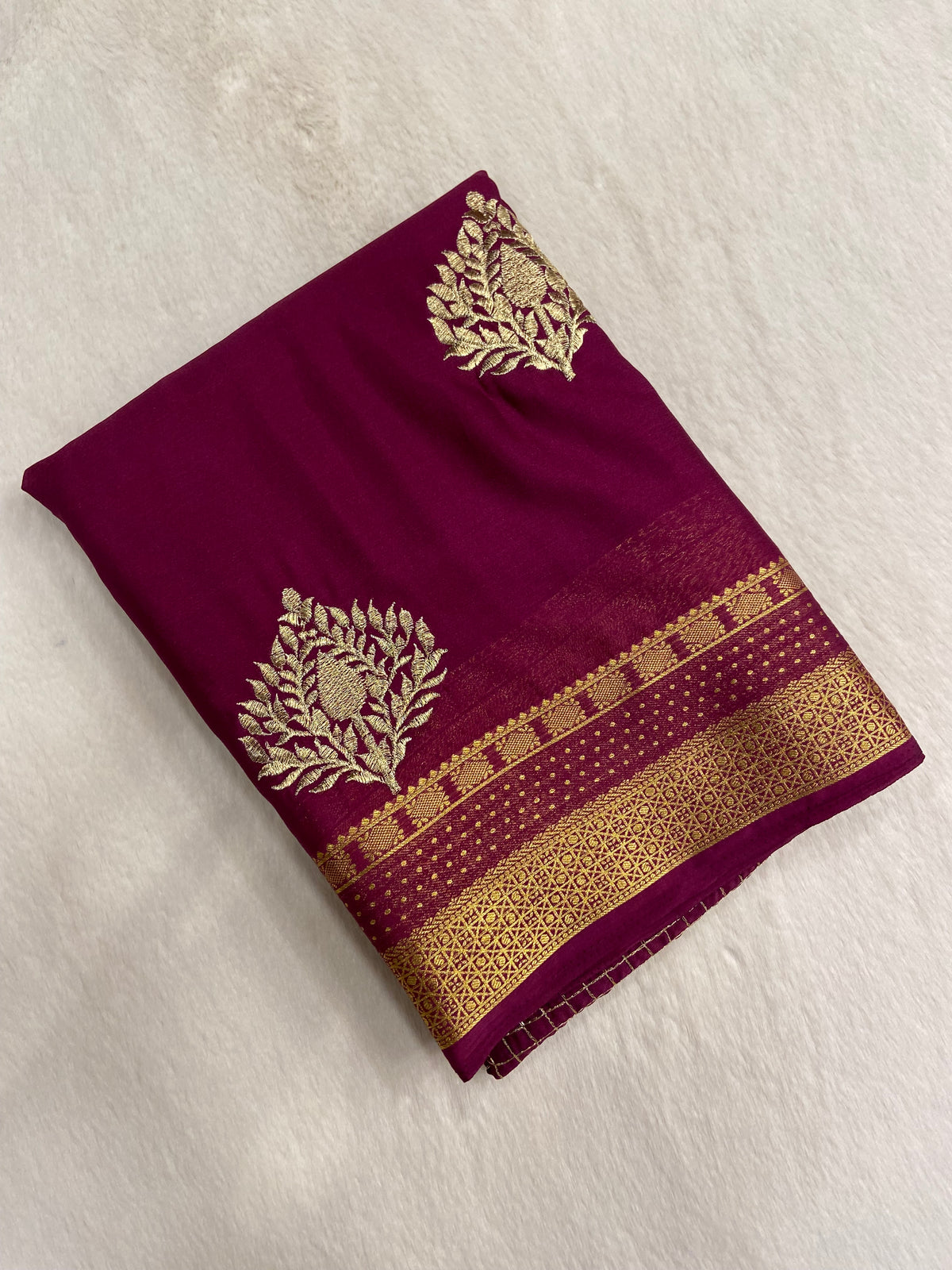 Premium wrinkle crepe silk saree