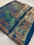Premium Banarasi Crepe Kalamkari Saree
