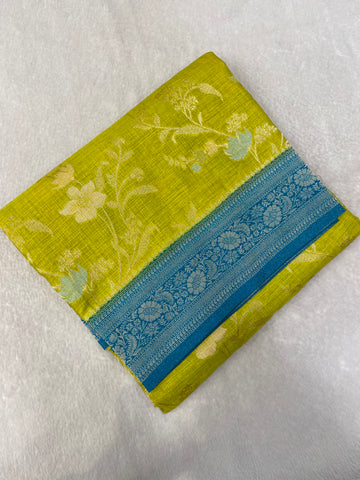 Premium Heritage Cotton Saree With Meenakari Design