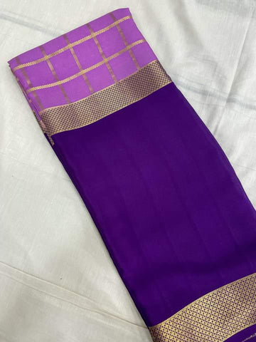 Pure Crepe Mysore Silk Certified Saree 100 GSM
