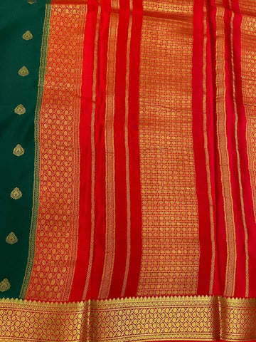 Pure Crepe Mysore Silk Certified Saree 100 GSM