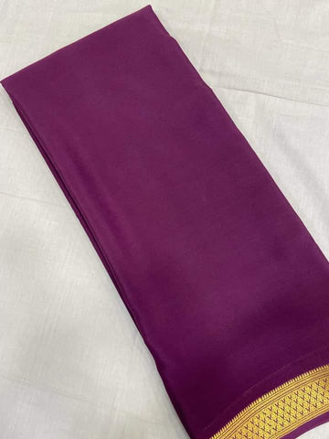 Pure Crepe Mysore Silk Certified Saree 100 GSM