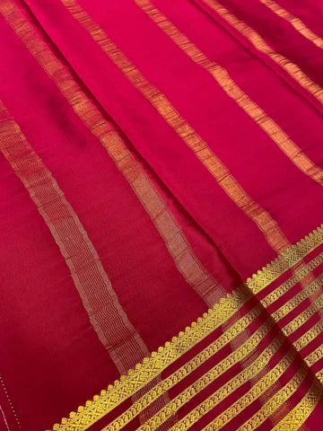 Pure Crepe Mysore Silk Certified Saree 100 GSM