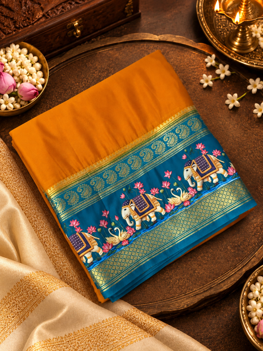 Premium Crepe Semi Mysore Silk Saree- 902663