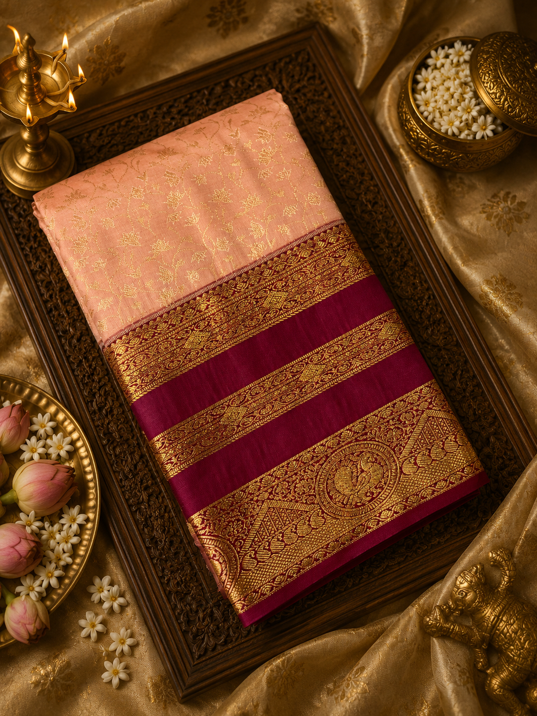 Premium Bridal Semi Kanchipuram Silk Saree