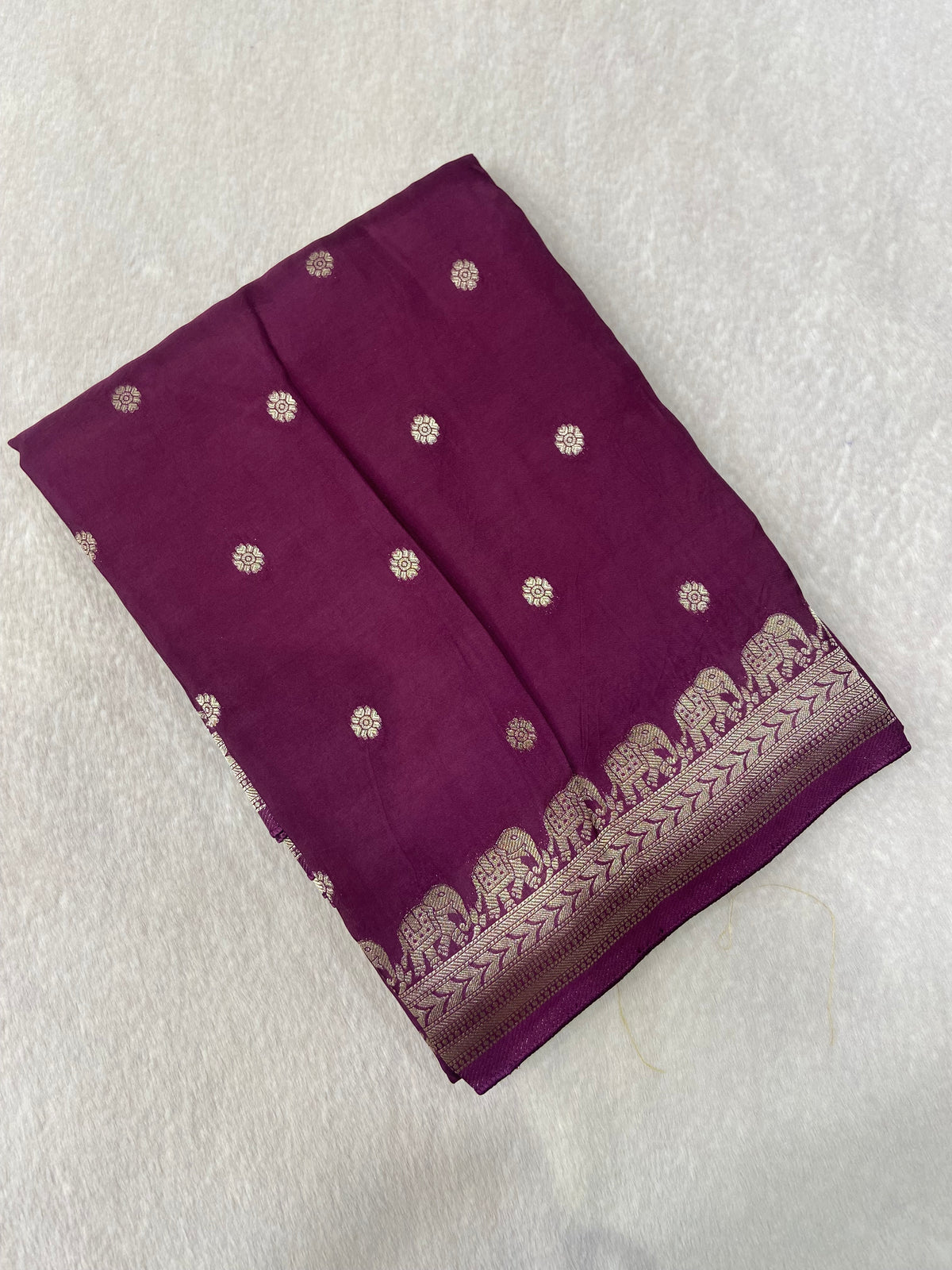 Premium Crepe Satin Silk Saree (Wine)