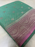 Pure crepe khaddi Banarasi saree- Silk mark certified