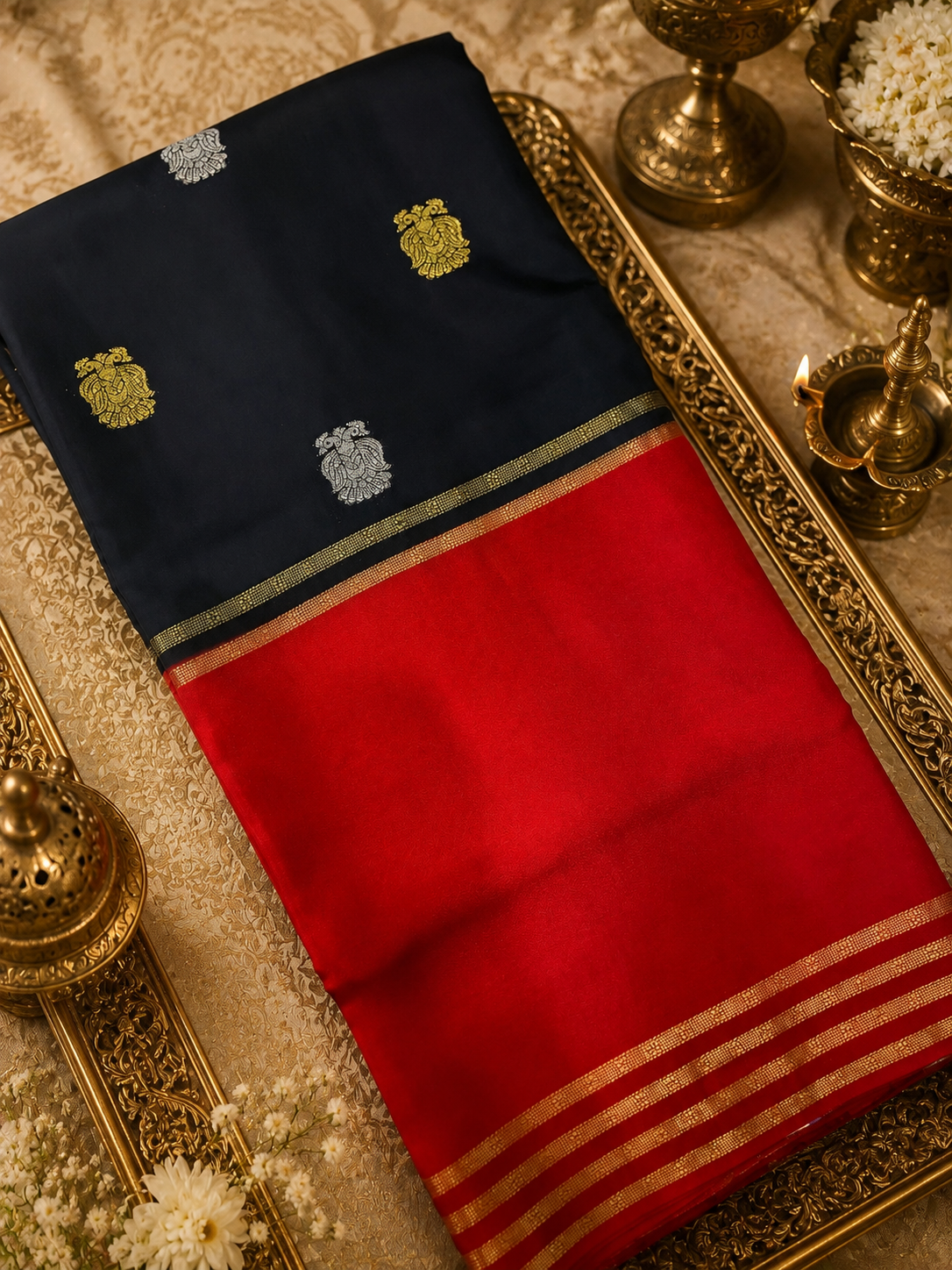 Pure Mix Mysore Crepe Silk Saree