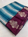 Pure soft organza saree with satin border