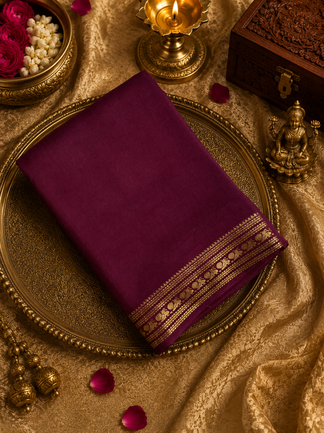 Premium semi mysore crepe silk saree