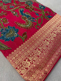 Premium Banarasi Crepe Kalamkari Saree💗