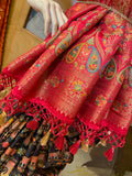 Pure Banarasi Crepe Satin Kalamkari Saree🖤