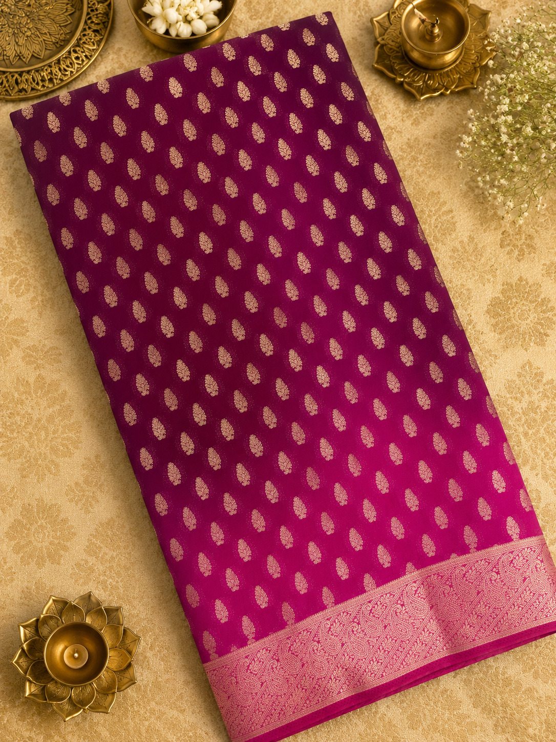 Premium Khaddi Georgette Saree Dual Tone