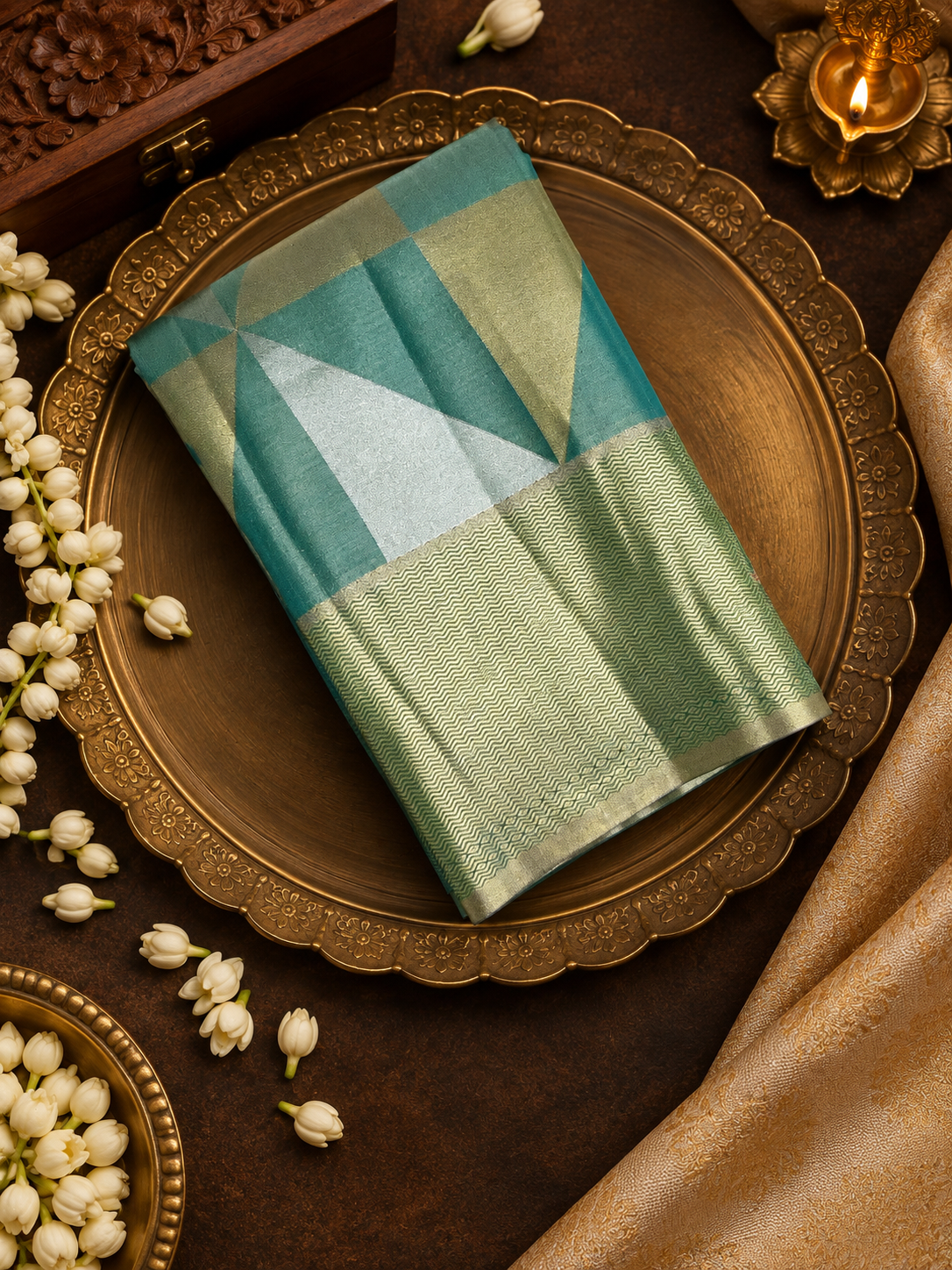 Premium Semi Bridal Tissue Silk Saree - DIAMOND5