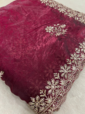 Chinnon Saree With Work