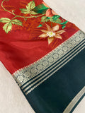 Pure Mix Printed Mysore Crepe Silk Saree