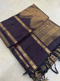 Premium semi Kanjeevaram silk saree- Dark snuff