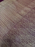 Pure Mix Mysore Crepe Silk Saree in brocade design- 902595 Wine