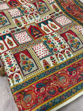 Premium Banarasi Crepe Satin Kalamkari Saree