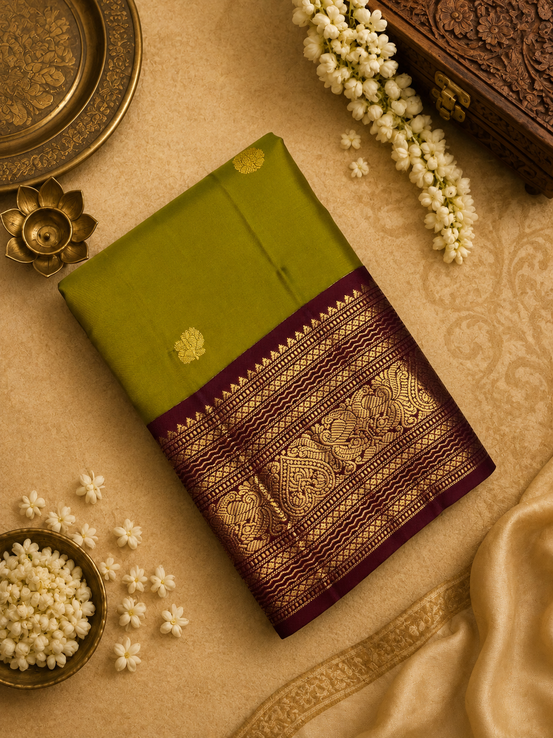 Pure Kanjeevaram Silk Saree- Silk mark certified