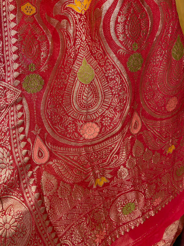 Premium wrinkle crepe silk saree