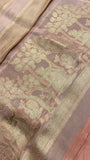 Pure Chinnon Saree- 902217 Biegish pink