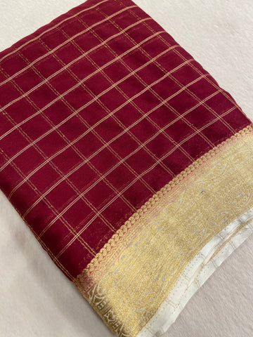 Premium Crepe Semi Chiffon Mysore Silk Saree