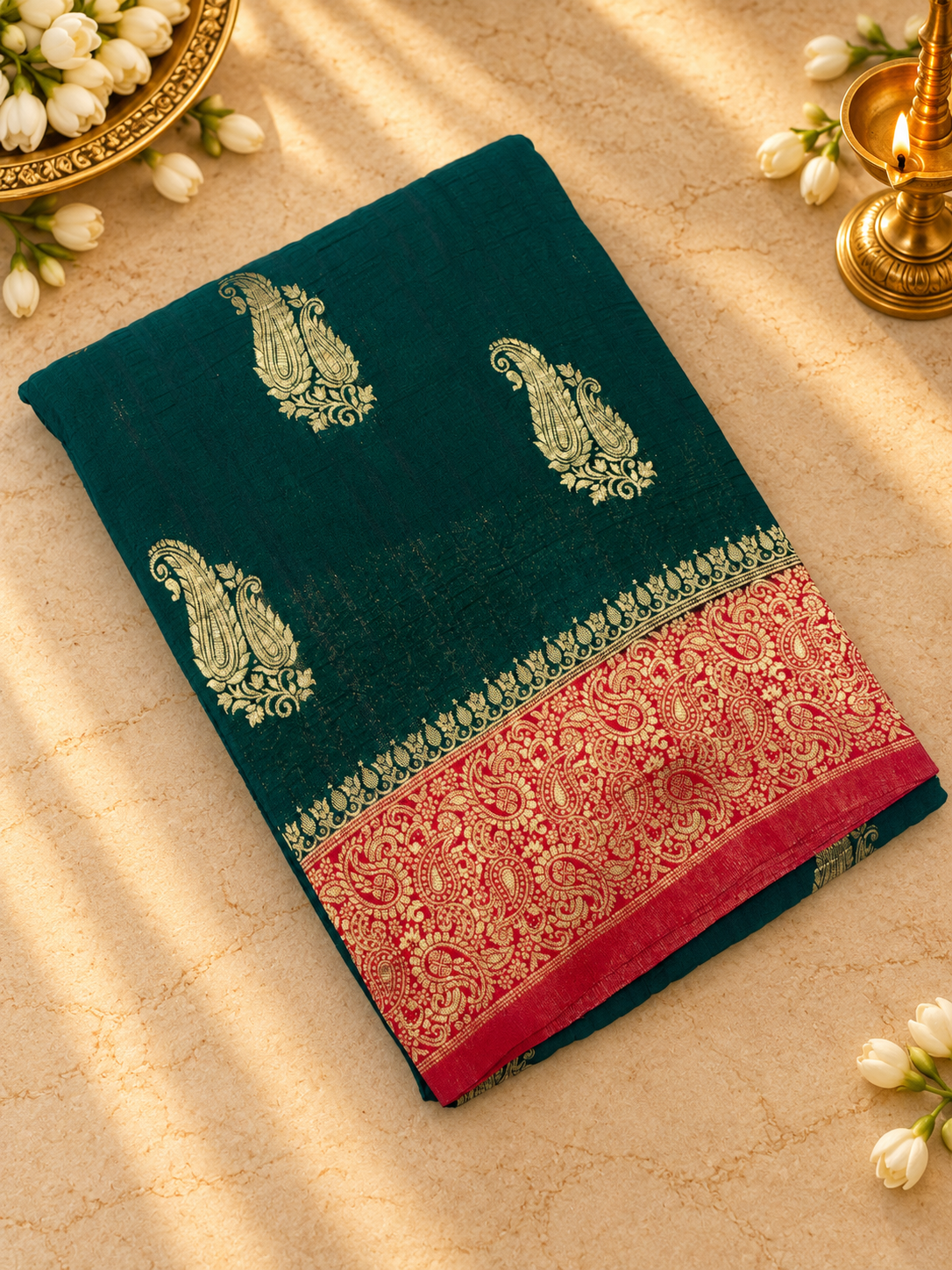 Premium Antique Zari Georgette Saree - 902773