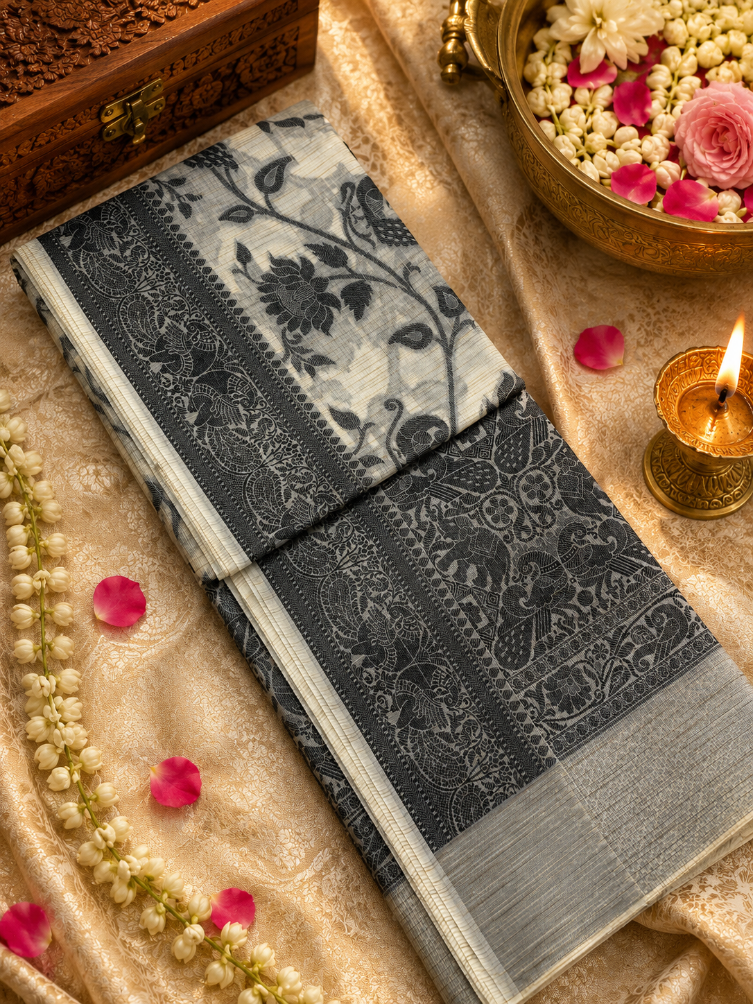 Premium Super Net Linen Saree