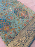 Premium Banarasi Crepe silk Saree With Appliqué Work - 902647