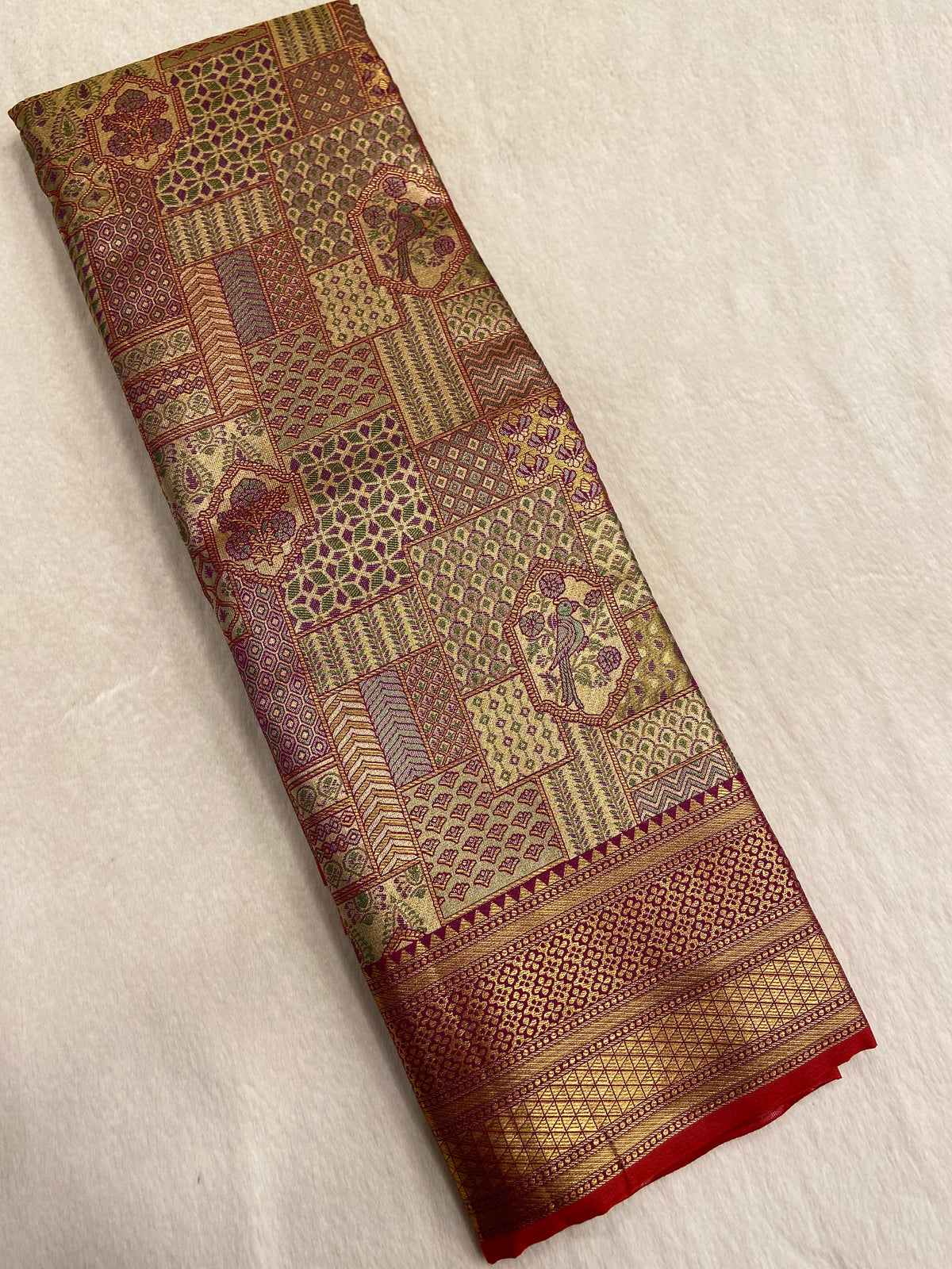 Bridal tissue semi silk saree