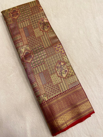 Bridal tissue semi silk saree