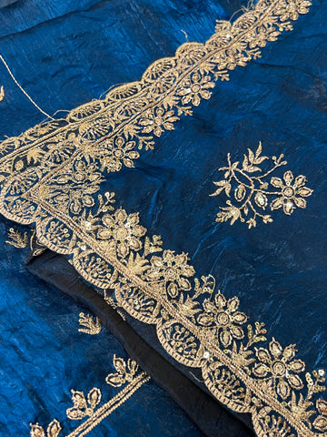 Chinnon Saree With Work💙