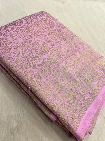 Premium Soft Georgette Saree (pink)✨