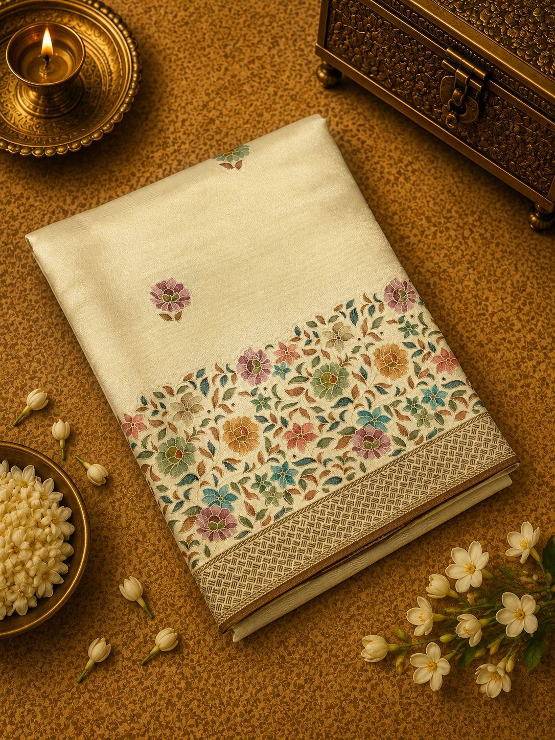 Premium Banarasi Crepe Silk Saree 🦢