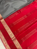 Pure  Mix Mysore Crepe Silk Saree in gingham checks