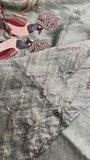 Premium Soft Chinnon Saree With Embroidery - 901982