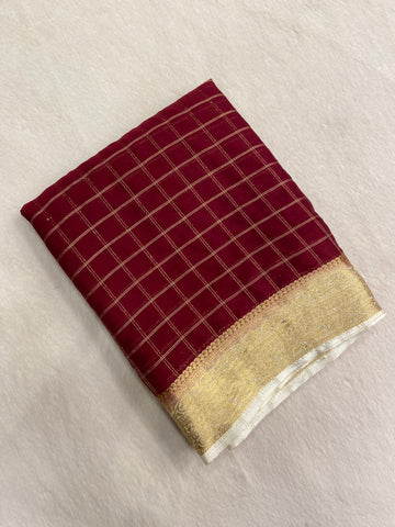 Premium Crepe Semi Chiffon Mysore Silk Saree