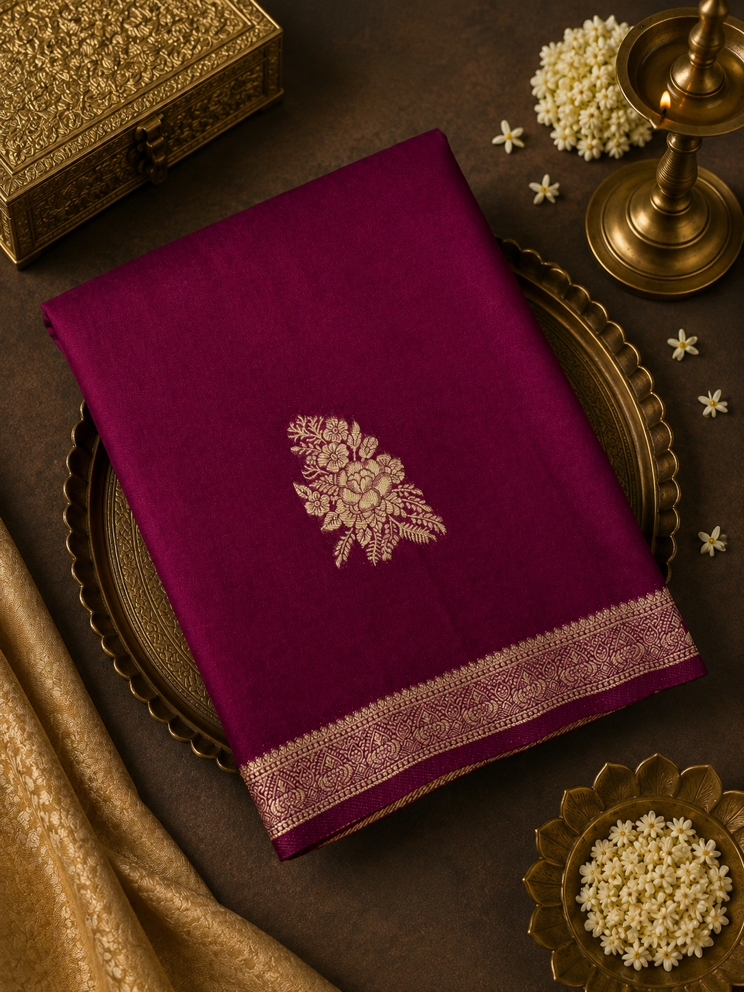Premium Soft Georgette Saree (dark wine)