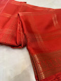 Pure Mix Mysore Crepe Silk Saree- Orange