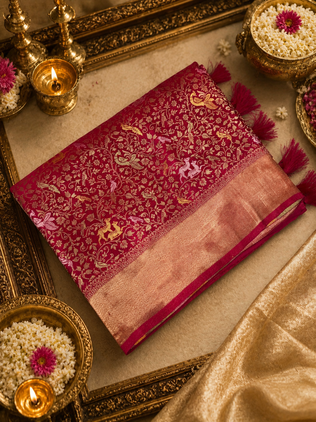 Premium Banarasi Crepe Satin Silk Saree