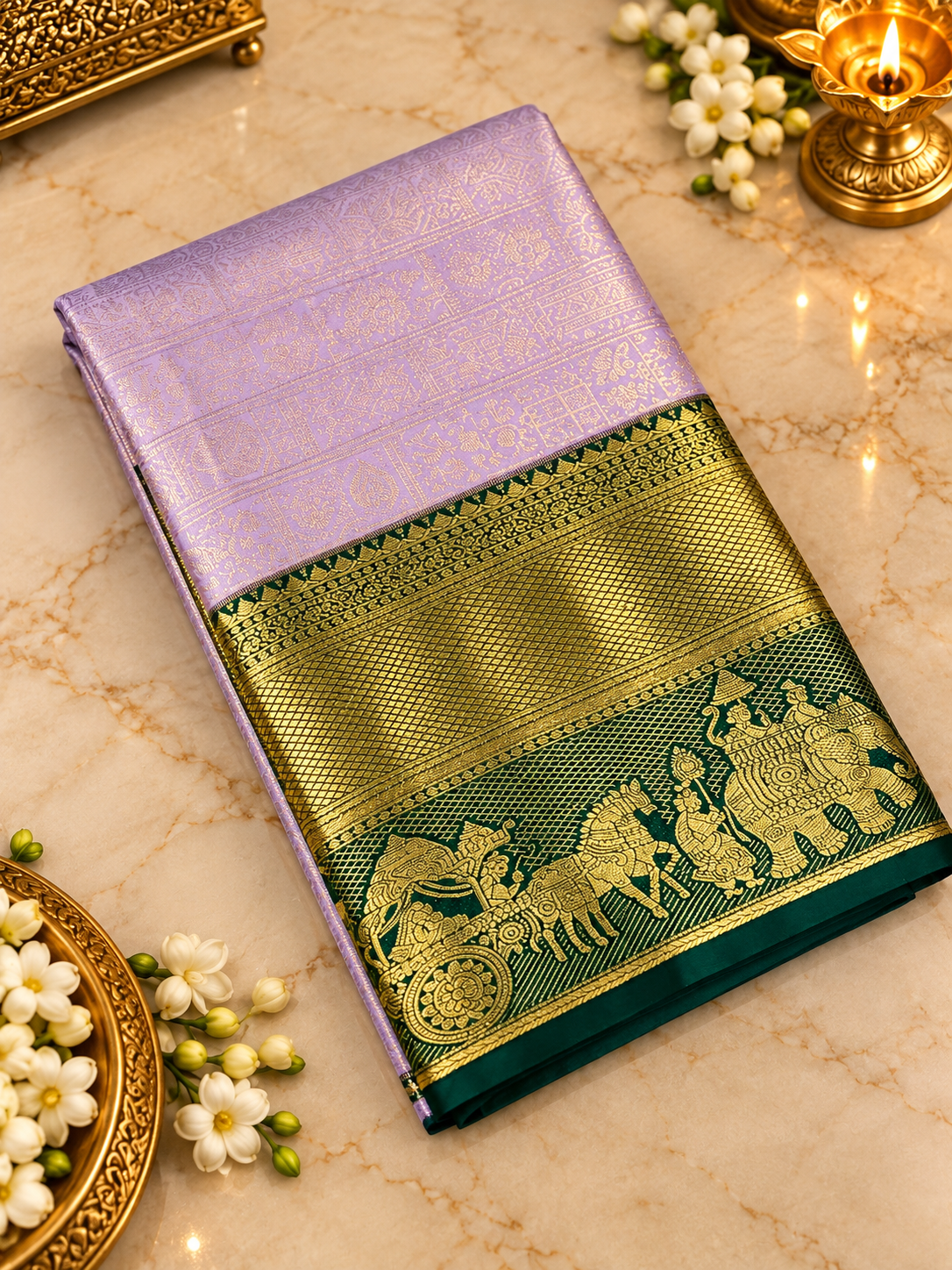Premium Bridal Semi Kanchipuram Silk Saree - 902003