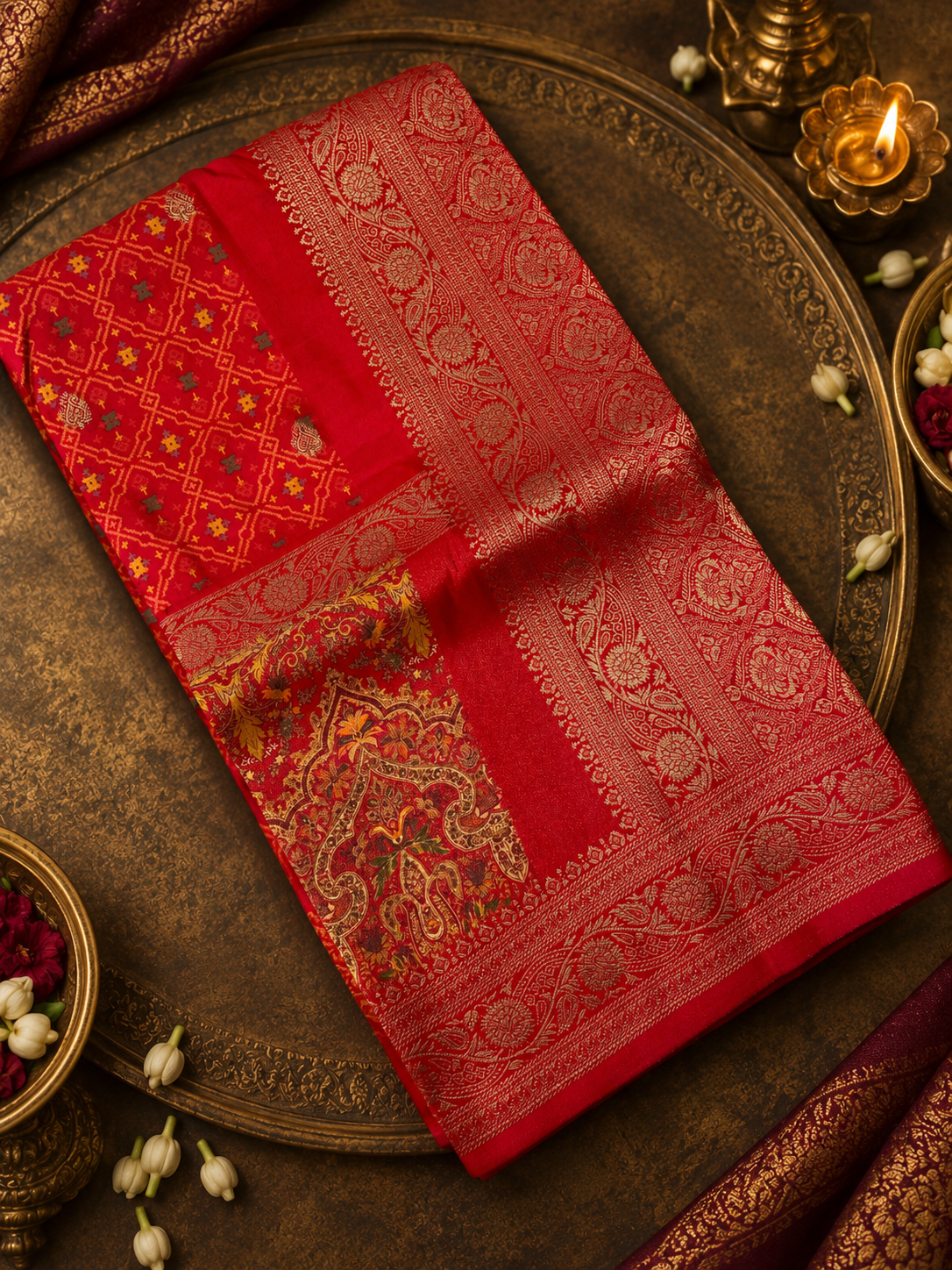 Digital Print Concept in Premium Semi Kanchipuram Silk Saree -902261