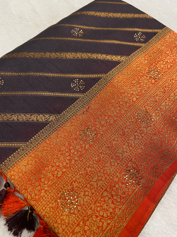 Assam Silk With Stone Work Saree✨