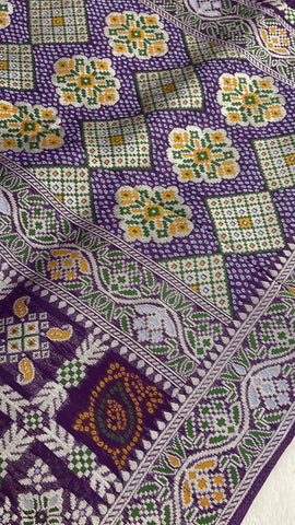 Tusser Bandini Saree (Dark)