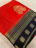 Pure  Mix Mysore Crepe Silk Saree