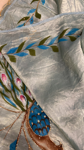 Premium crush organza saree