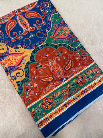 Banarasi Kalamkari Saree With Mirror Work