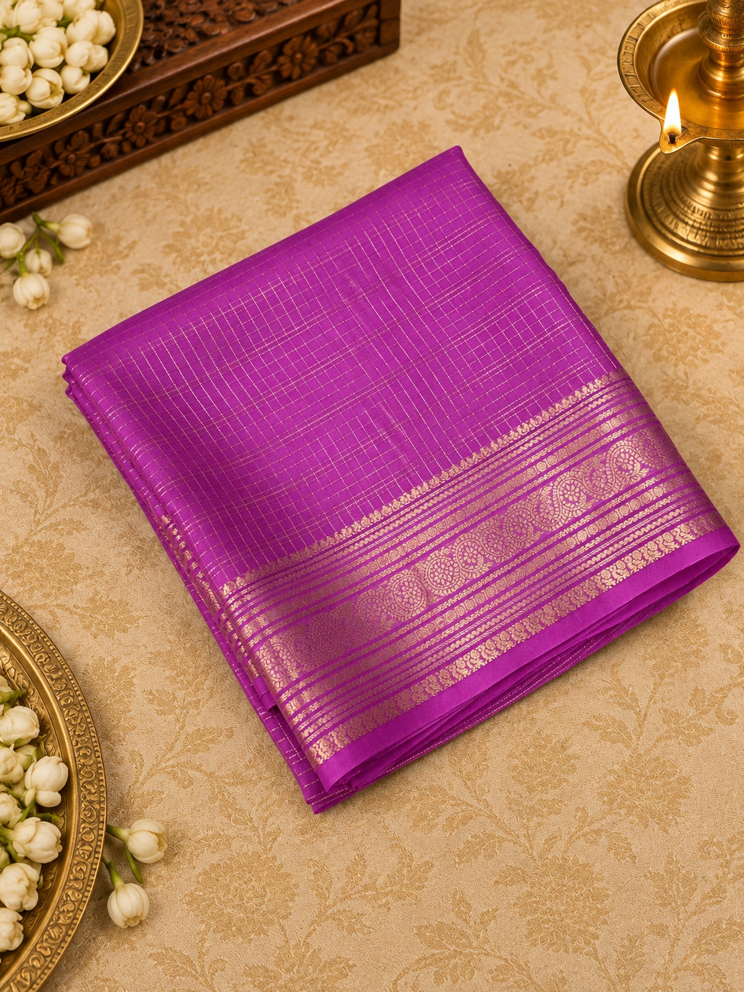Pure Mix Mysore Crepe Silk Saree