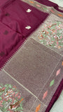 Premium Russian Dola Silk Sare With Embroidery